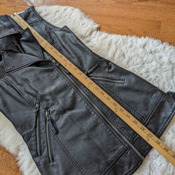 Noisy MAY faux leather moto biker jacket vest black women's xs - Picture 14 of 16